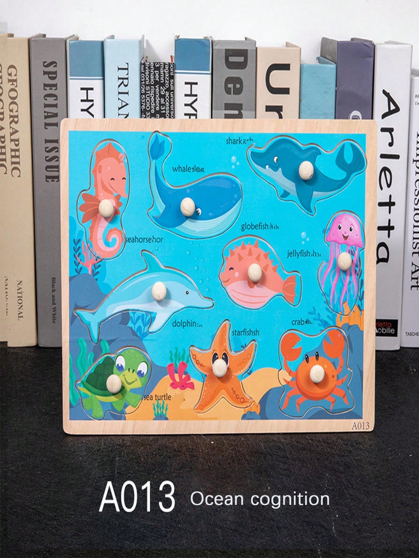 Children's Wooden Peg Puzzle Board Game, Baby Matching Puzzles