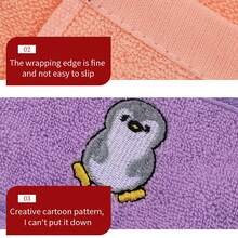 2藍色的海豚新款舒服的刺繡孩子們的毛巾嬰兒日常浴巾柔軟的和吸水刺繡孩子們的毛巾 - 藍色 - 查看 7