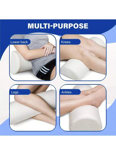 1pc Leg Pillow, Lumbar Support Office Foot Rest, Slow Rebound Latex Waist Kussen Wedge Roll Cushion Lower Back, Relax, Maternity Bedding, Home view 2