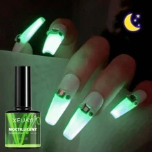 XEIJAYI XEIJAIYI 1PC 8ML Glow In The Dark Gel Nail Polish - Luminous Top Coat For Home Salon Manicure And DIY - Long-Lasting And Durable - Green - View 4