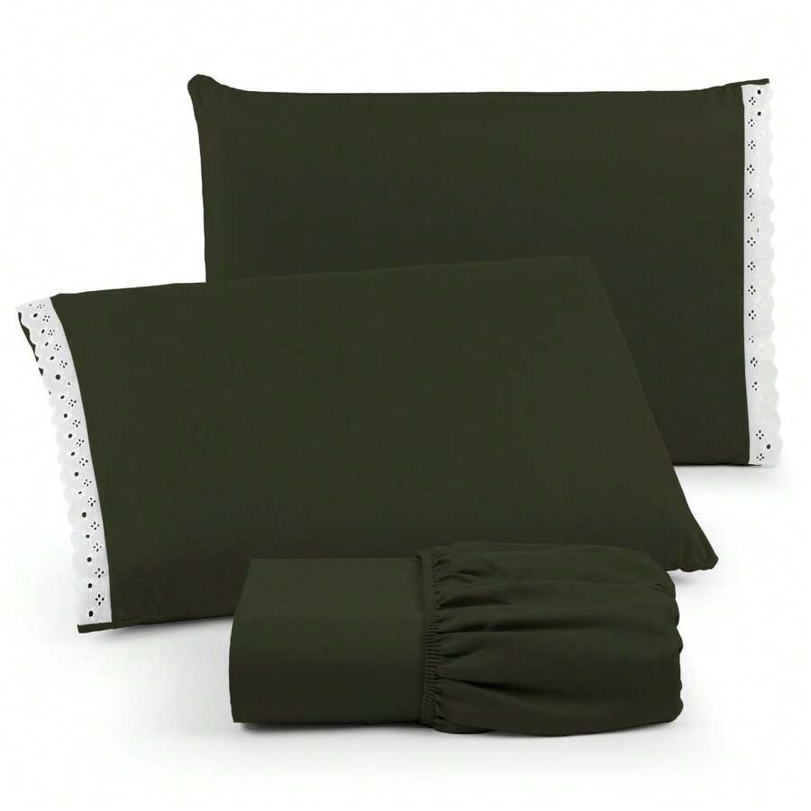 Sheet Sets with Pillowcases - 軍綠色 - 查看 1