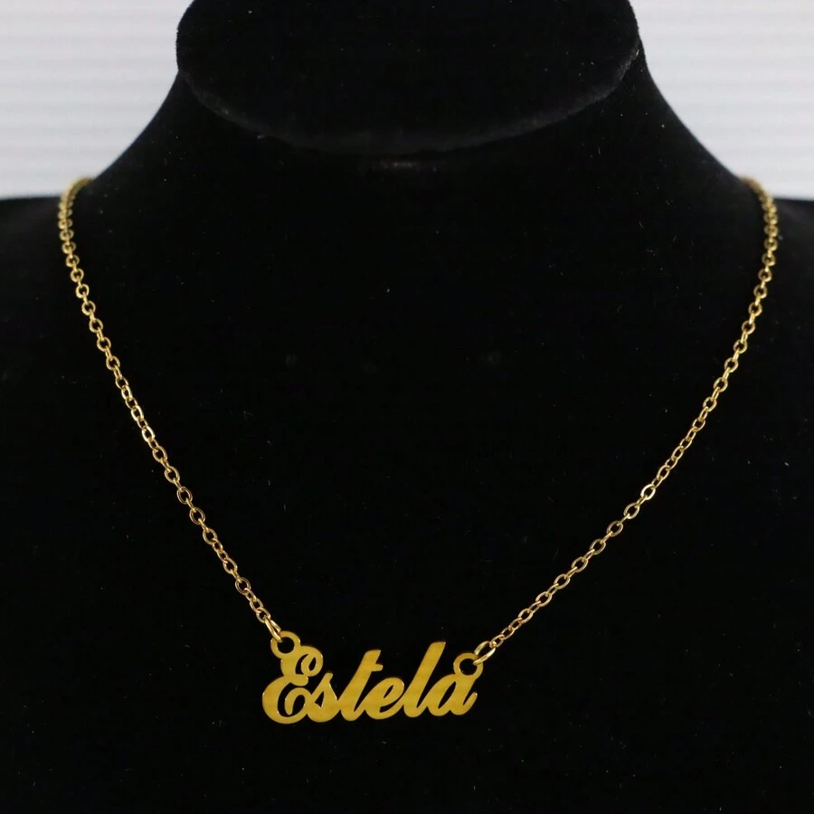 Name Necklace With E For Women,Pendant Necklaces - Estela - 查看 1
