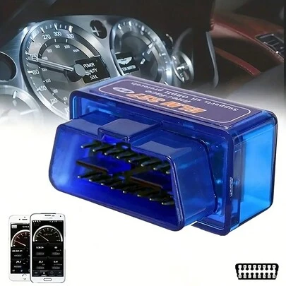 1 pieza Escáner de diagnóstico inalámbrico Bluetooth OBD2, lector de códigos de falla y herramienta de escaneo para automóviles y camiones, compatible con dispositivos iOS y Android