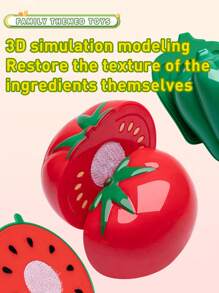 Set de 13 piezas de juguetes de comida para cortar, juego de cocina para niños, frutas y verduras de juguete con canasta de almacenamiento, juguete educativo para niños y niñas (algunas piezas se envían al azar)