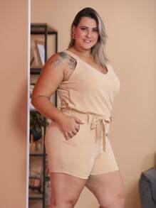Plus Size Co-Ords - Màu Khaki - Xem 5