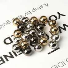 3 4 6 8 10 12mm 30-500pcs Gold Silver Color Plated CCB Round Seed Spacer Loose Beads For Jewelry Making Findings