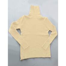 1 件女式修身針織毛衣,高領黑色套頭長袖高領上衣 - 杏色 - 查看 2