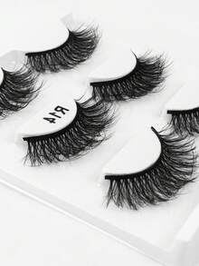 3 對 一件 11-17 毫米粗假睫毛,一體式,立體,柔軟,輕盈,蓬鬆,自然,捲曲,纖長,逼真,超粗,超細黑莖睫毛加長眼睛,日常便攜,輕鬆耐磨、輕便、柔軟、無負擔、不突兀、可重複使用 - 黑色 - 查看 3