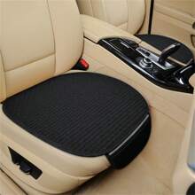 1入四季防滑汽車座墊,條紋圖案和亞麻材質,非支撐式前排座墊,適用於汽車,通用辦公椅墊 - 灰色 - 查看 4