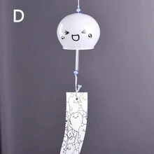1 pezzo Campana a vento in vetro dipinto, stile giapponese carino, ornamento, ciondolo, decorazione per casa, arredamento stanza, decorazione parete