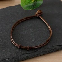 Button Knot Waxed Thread Bracelet, Can Be Used For Beading Diy Bracelet, Semi-finished Handmade Braided Waxed Thread Cord - Royal Blue - View 3