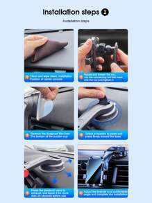 1pc Car Phone Holder, Suction Cup Mount For Windshield/Dashboard - Black - View 5