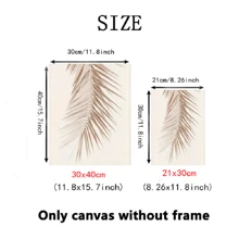 2pcs Beige Pampas Grass Plant Canvas Painting, Nordic Style Wall Art Poster For Living Room Decor Gifts Birthday Graduation