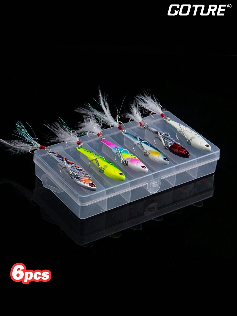 GOTURE 6入組金屬餌,旋轉匙子,游泳餌,三個羽毛針鉤(13g/18g/25g/30g) - 彩色 - 查看 1