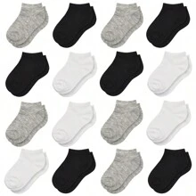 Tất cho bé trai 3-4 tuổi, tất trẻ em trai, tất trẻ sơ sinh, tất cho bé 1-2 tuổi, đồ trang trí Giáng sinh, tất trẻ em, tất bé trai, tất đi làm, 16 đôi tất cổ ngắn cho trẻ nhỏ, tất cổ thấp có đệm cho trẻ em, tất cổ thấp cho bé trai và bé gái. - Nhiều màu - Xem 5