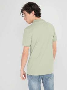 Playera tipo Polo manga corta verde claro - Verde Oliva - Ver 2
