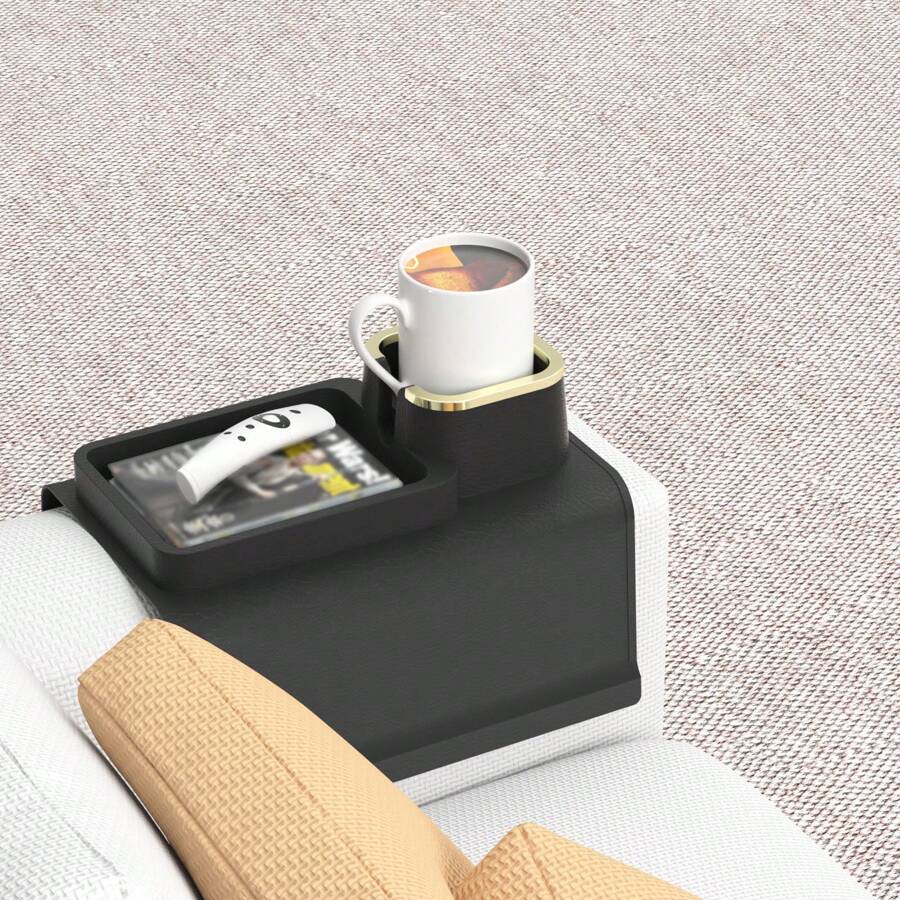 pudy roll 1 pieza Portavasos para sofá antideslizante de silicona con diseño patentado - Negro - Ver 1