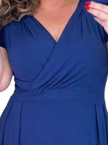 Plus Size Dresses - Màu xanh hải quân - Xem 4