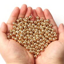3 4 6 8 10 12mm 30-500pcs Gold Silver Color Plated CCB Round Seed Spacer Loose Beads For Jewelry Making Findings