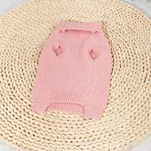 1件多色圓領針織寵物毛衣,適用於小型和中型貓狗 - 粉色 - 查看 4