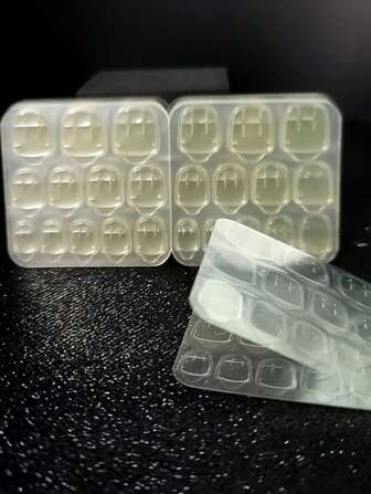 240pcs (10 Sheets) Adhesive Tabs Waterproof Breathable Glue Tabs Double-Sided Nail Jelly Nail Stickers DIY