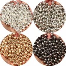 3 4 6 8 10 12mm 30-500pcs Gold Silver Color Plated CCB Round Seed Spacer Loose Beads For Jewelry Making Findings