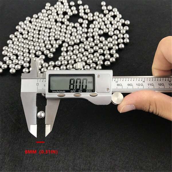 Yernea 50/100pcs/pack High-carbon Steel Ball Bearing, 8mm (0.31inch), Precision Smooth Surface Hardened Ball For Slingshot Hunting, Industrial Materials & Bike Bicycle Bearings Components, Machinery Support Equipment, Steel Ball Roller Accessories, Etc.