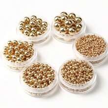 3 4 6 8 10 12mm 30-500pcs Gold Silver Color Plated CCB Round Seed Spacer Loose Beads For Jewelry Making Findings