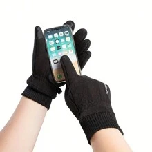 1 Par, Guantes Cálidos De Terciopelo Unisex, Guantes Cortos Antideslizantes Para Pantalla Táctil, Guantes Deportivos Especiales Impermeables Y Resistentes Al Frío Para Ciclismo Al Aire Libre En Otoño E Invierno, Guantes De Felpa Con Dedos Cruzados Engrosados