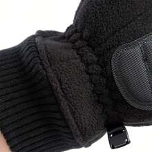 1 Par, Guantes Cálidos De Terciopelo Unisex, Guantes Cortos Antideslizantes Para Pantalla Táctil, Guantes Deportivos Especiales Impermeables Y Resistentes Al Frío Para Ciclismo Al Aire Libre En Otoño E Invierno, Guantes De Felpa Con Dedos Cruzados Engrosados