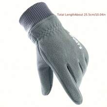1 Par, Guantes Cálidos De Terciopelo Unisex, Guantes Cortos Antideslizantes Para Pantalla Táctil, Guantes Deportivos Especiales Impermeables Y Resistentes Al Frío Para Ciclismo Al Aire Libre En Otoño E Invierno, Guantes De Felpa Con Dedos Cruzados Engrosados