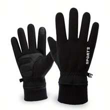 1 Par, Guantes Cálidos De Terciopelo Unisex, Guantes Cortos Antideslizantes Para Pantalla Táctil, Guantes Deportivos Especiales Impermeables Y Resistentes Al Frío Para Ciclismo Al Aire Libre En Otoño E Invierno, Guantes De Felpa Con Dedos Cruzados Engrosados