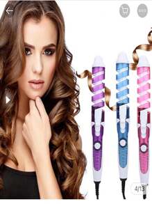 Rizador de cabello diseño de espiral en forma “S” para hondas profesional - Multicolor - Ver 2