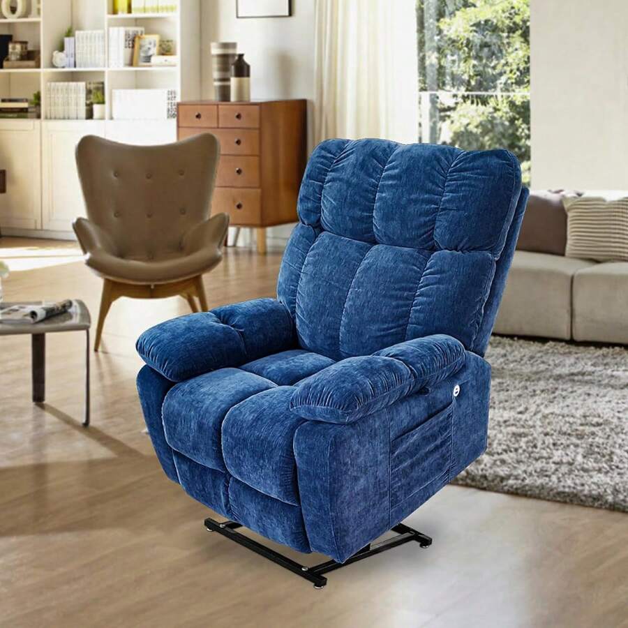 Lay Flat Recliner Lift Chairs with Airbag Lumbar Support and Heat, 3