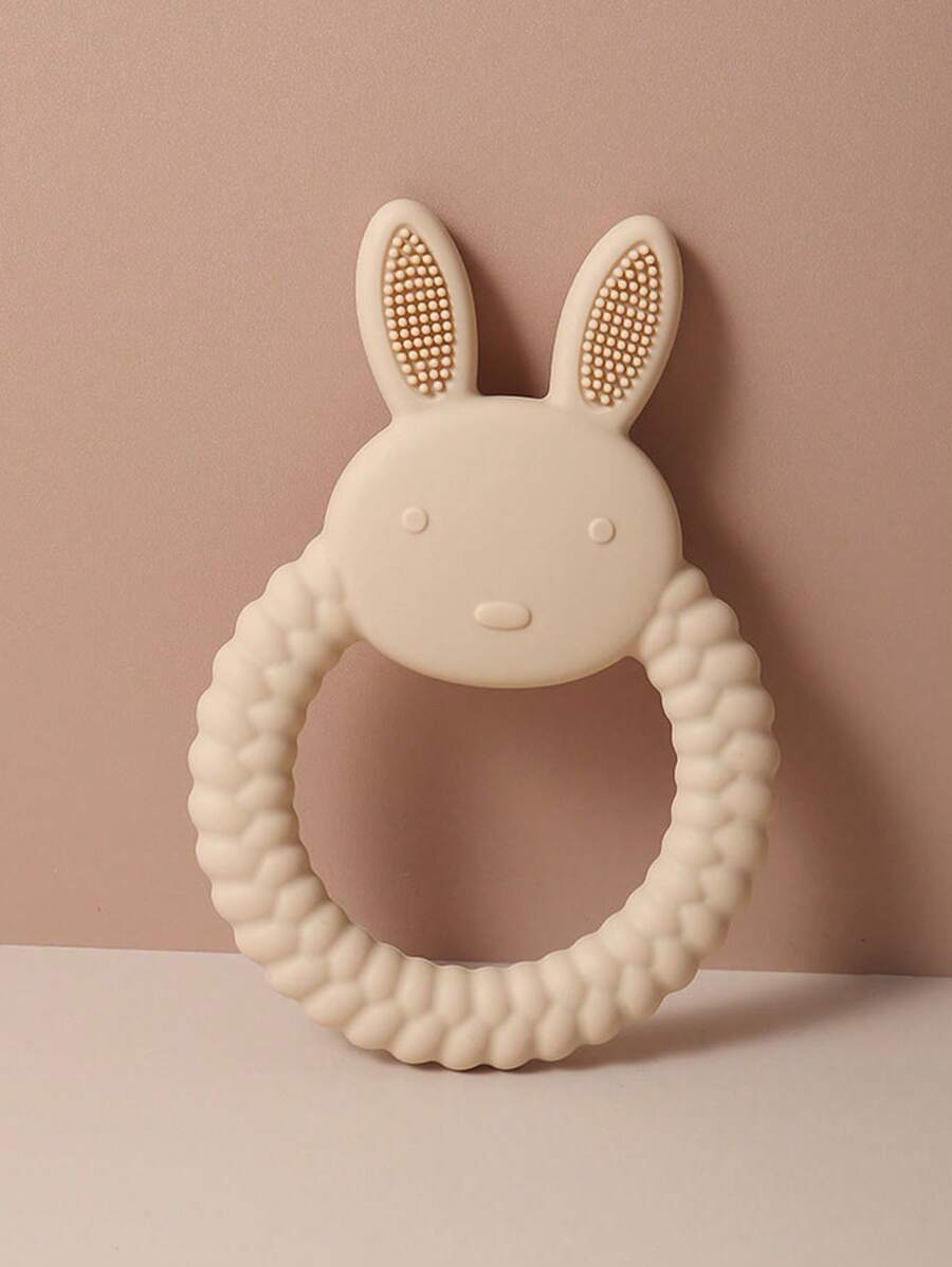 Baby Teething Toy With Silicone Rabbit Pendant