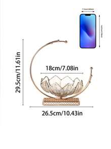 Metal And Glass Moon Shaped Fruit Tray - Large