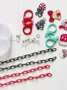 1 Box Christmas Themed Creative & Simple Mask Chain Material Set, Including Anti-loss Chain, Diy Supplies For Sunglasses Chain And Mobile Phone Chain - Multicolor - View 3