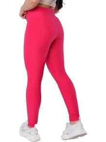 Women Leggings - 玫紅色 - 查看 2