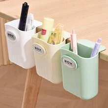 1pc Children Students' Desktop Storage Box For Pens, Remote Control, Cutlery, Phone - Beige - View 6