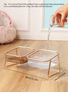 1pc Clear Pet Bowl For Dog And Cat For Food Feeding