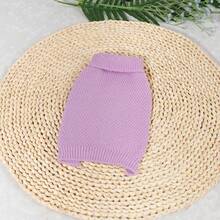 1pc Multicolor Round Neck Knitted Pet Sweater Suitable For Small And Medium Dogs And Cats - Mauve Purple - View 3