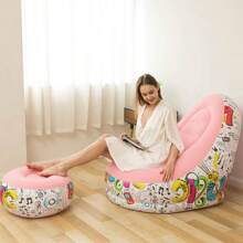 Sillón Inflable PUFF Y Reposa Pies LEODY - Café integral - Ver 3