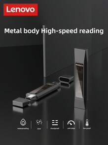 Lenovo 聯想USB3.2高速USB閃存盤SSD素色閃光450MB/s拇指(跳)記憶棒+USBC適配器適用於Type C設備