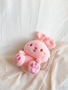 Cute Mini Rabbit Plush Crossbody Bag - Pink - View 3