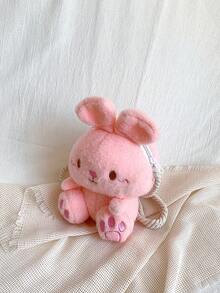 Cute Mini Rabbit Plush Crossbody Bag - Pink - View 6