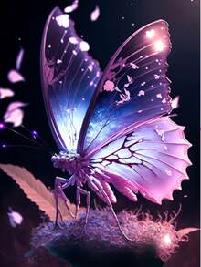 彩虹蝴蝶鑽石繪畫全鑽圓形鑲嵌刺繡壁飾,客廳牆藝術,創意藝術刺繡牆面裝飾品 - 彩色 - 查看 1