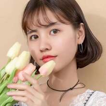 S925純銀,最終簡約u形獨特直棒耳環,時尚耳線 - 銀色 - 查看 6