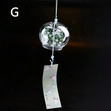 1 pezzo Campana a vento in vetro dipinto, stile giapponese carino, ornamento, ciondolo, decorazione per casa, arredamento stanza, decorazione parete