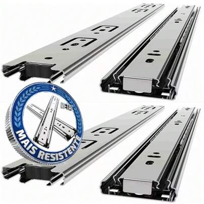 2pares Corrediças Trilho Telescópico 25cm P/gaveta madeira haste alongadora para gavetas de armarios e móveis resistente e de metal