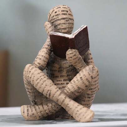 1 件树脂抽象坐姿阅读书形家居装饰品最佳礼物